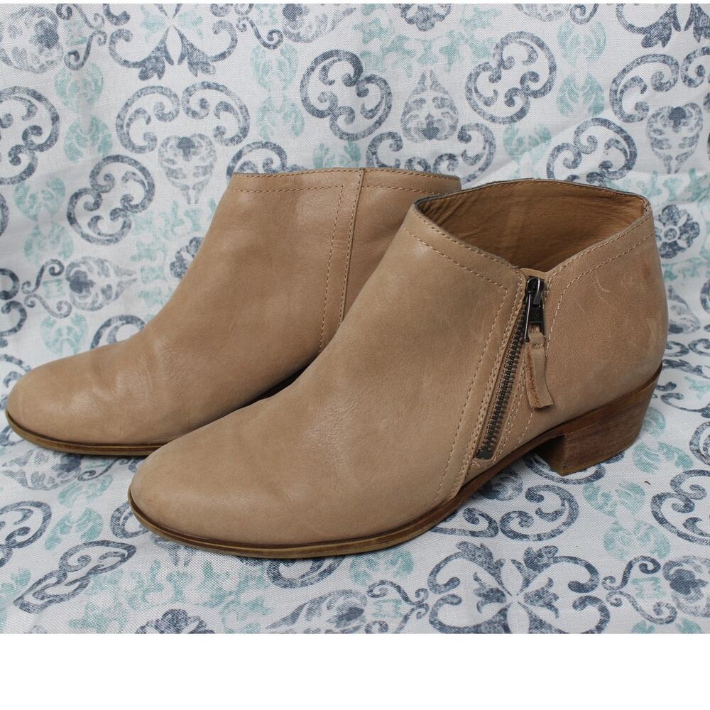 Lucky Brand Brielley2 Sand Brown Leather Booties Size 11M Western Wmns